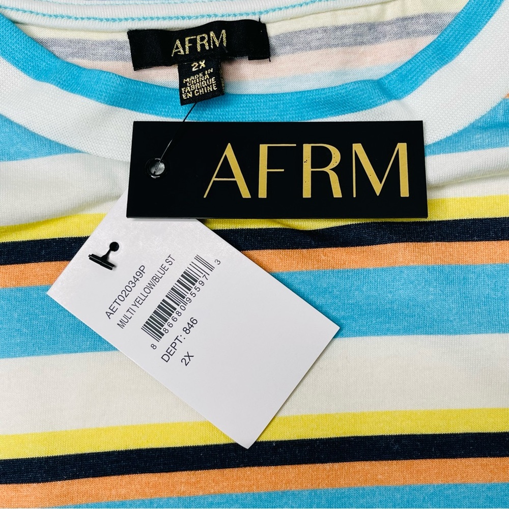 AFRM Turquoise Stripe Jorja Knit Top Size 2XL NWT - Picture 6 of 10